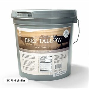 Herd Tallow 100% Beef Tallow for Cooking 7.2lbs Bucket - Pure, Premium Quality